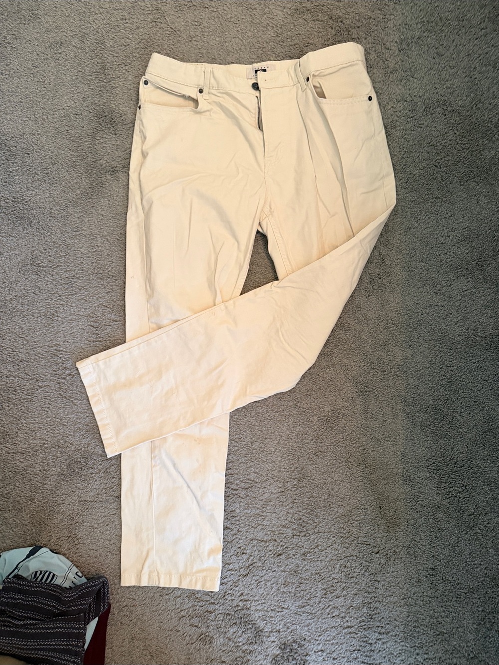 Joseph Abboud Classic Cream Straight-Leg Pants Size 34x32